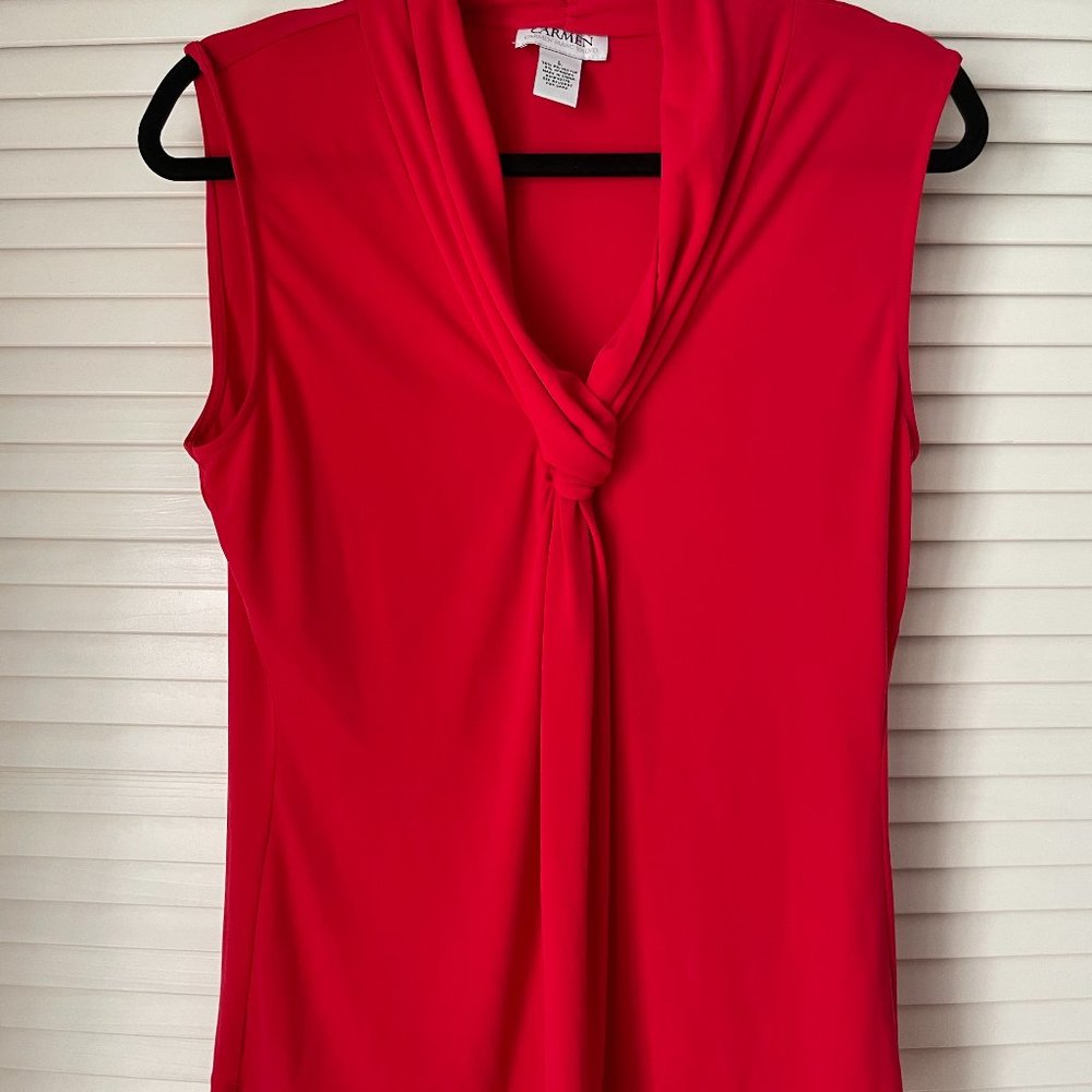 Red Carmen blouse, size L